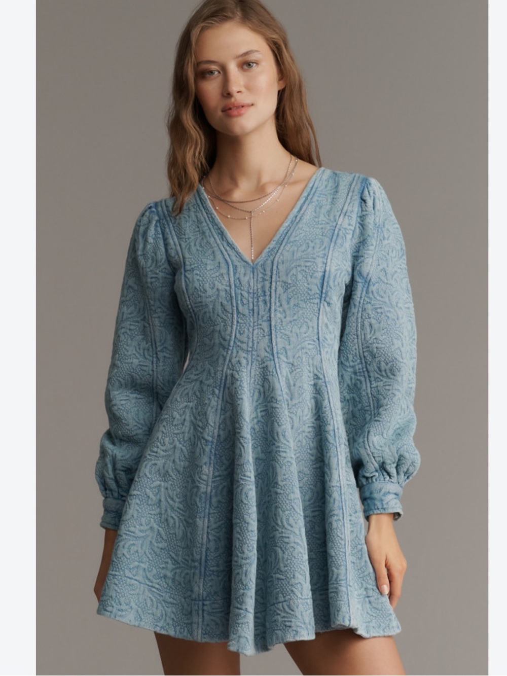Nwt vneck textured mini dress